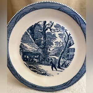 Blue and White Porcelain Dinner Plate 10”